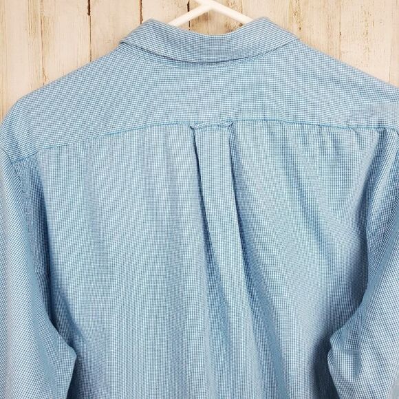 Izod Long Sleeve Button Down Shirt Blue 17 1/2 - Picture 8 of 10